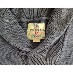 T Dalton Clothing Medium Mens Pullover Sweater Shawl Neck Elbow Patches Vintage